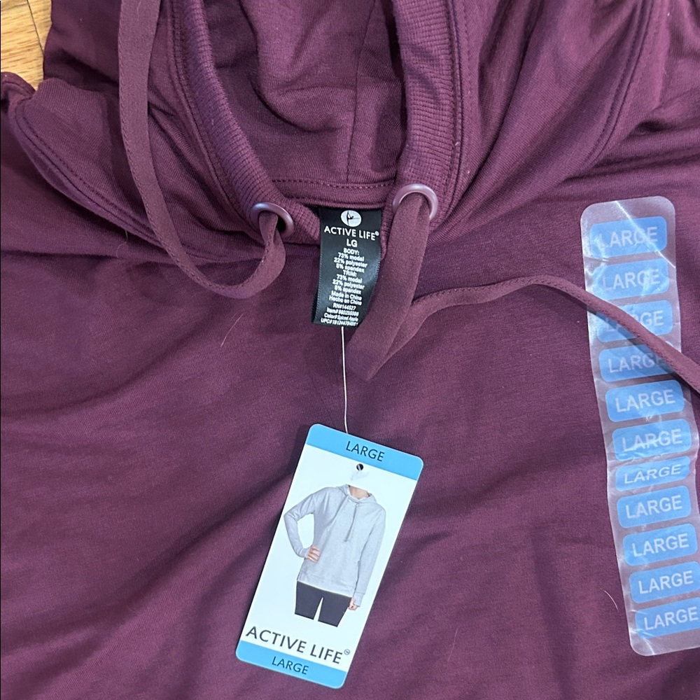 Active Life Maroon Hoodie - Picture 2 of 3
